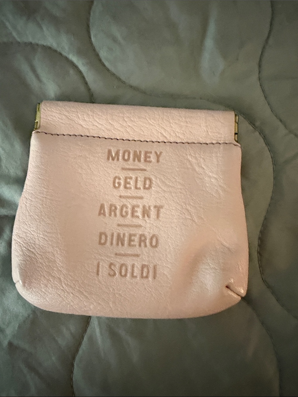 Fossil Blush Pink Leather Coin pouch “euro travel” line